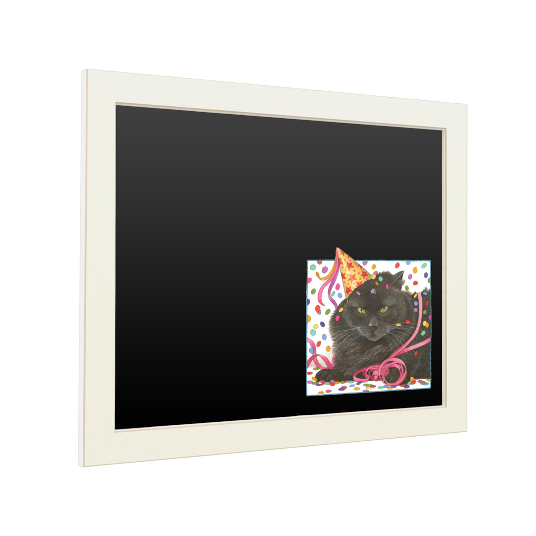 16 x 20 Chalk Board with Printed Artwork - Francien Van Westering Black Cat Birthday White Board - Ready to Hang Image 2