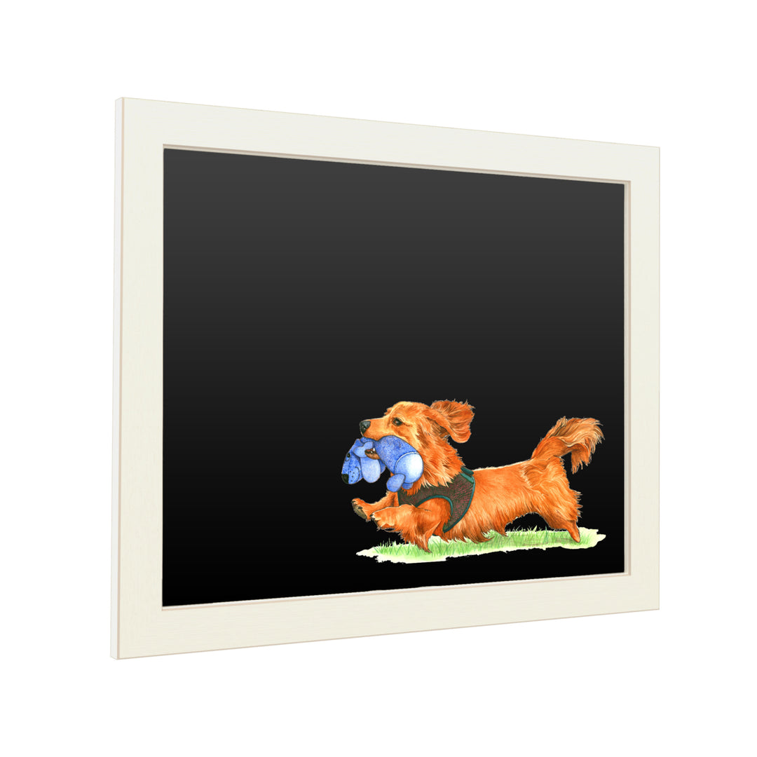 16 x 20 Chalk Board with Printed Artwork - Wendy Edelson Dachshund Dog White Board - Ready to Hang Chalkboard Image 2