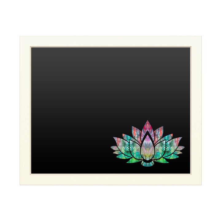 16 x 20 Chalk Board with Printed Artwork - Dean Russo Lotus Flower White Board - Ready to Hang Chalkboard Image 1