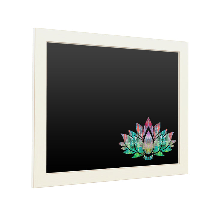 16 x 20 Chalk Board with Printed Artwork - Dean Russo Lotus Flower White Board - Ready to Hang Chalkboard Image 2