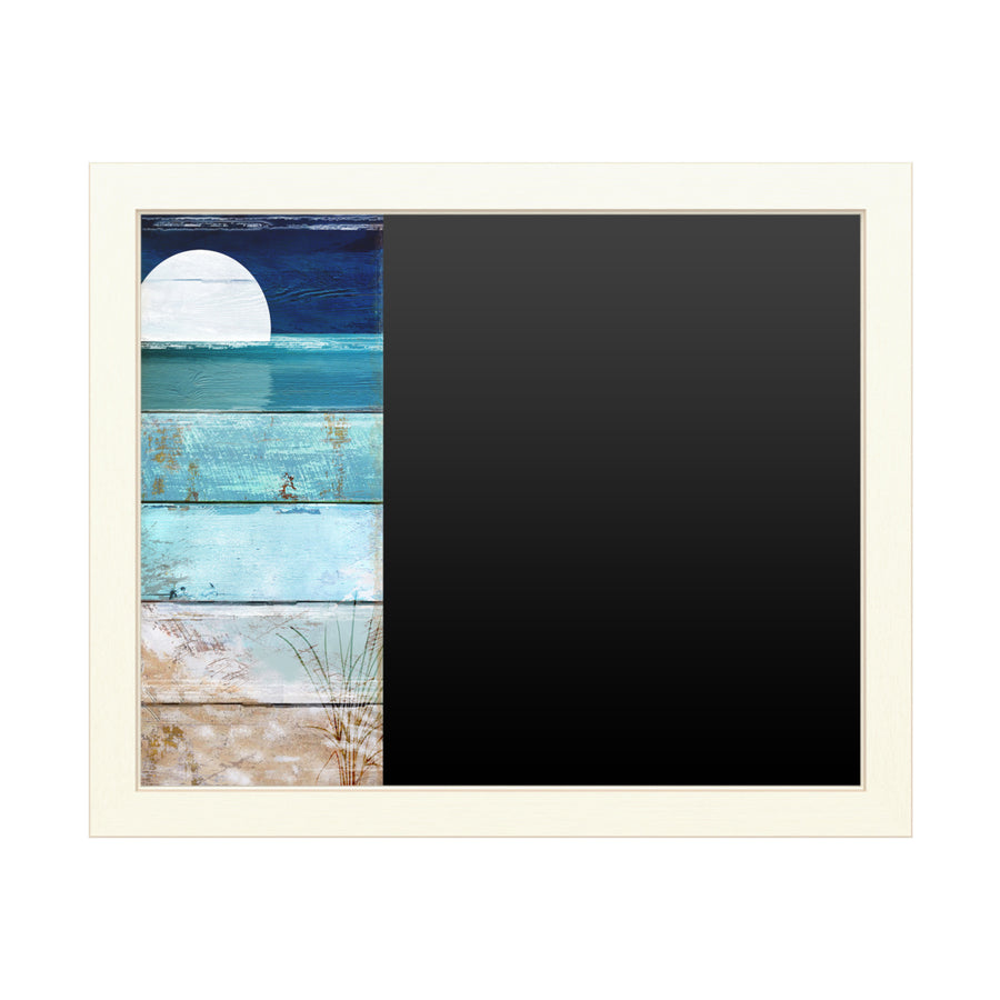 16 x 20 Chalk Board with Printed Artwork - Color Bakery Beach Moonrise I White Board - Ready to Hang Chalkboard Image 1