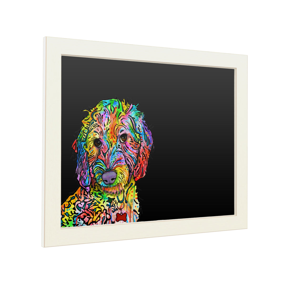 16 x 20 Chalk Board with Printed Artwork - Dean Russo Sweet Poodle White Board - Ready to Hang Chalkboard Image 2