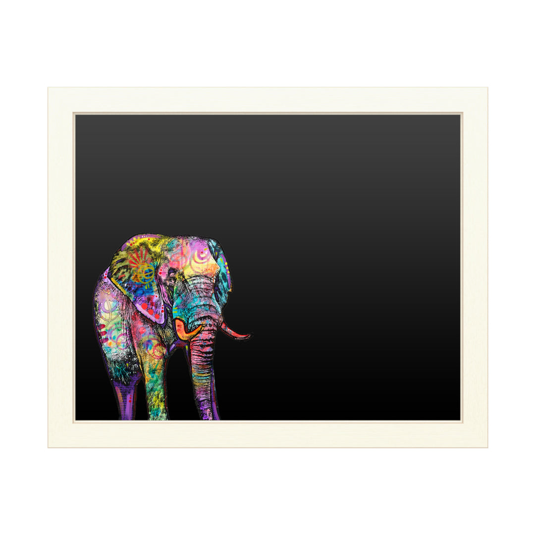 16 x 20 Chalk Board with Printed Artwork - Dean Russo Elephant White Board - Ready to Hang Chalkboard Image 1
