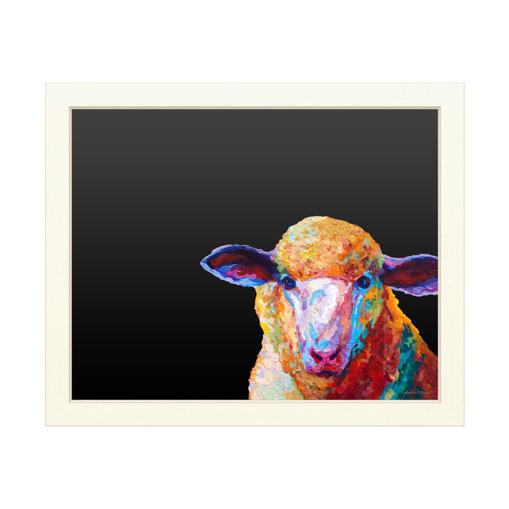 16 x 20 Chalk Board with Printed Artwork - Marion Rose Dorset Ewe White Board - Ready to Hang Chalkboard Image 1