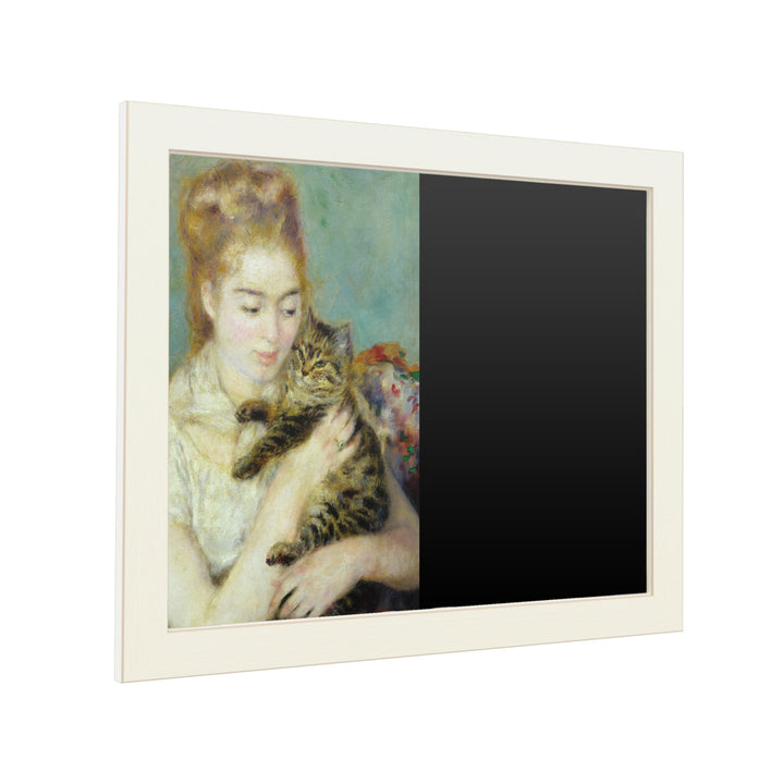 16 x 20 Chalk Board with Printed Artwork - Pierre Renoir Woman With a Cat 1875 White Board - Ready to Hang Chalkboard Image 2