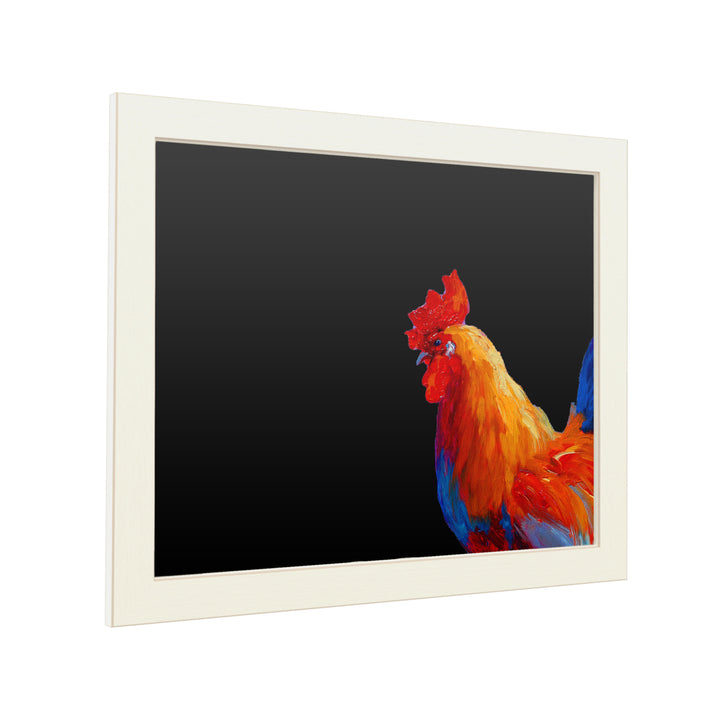 16 x 20 Chalk Board with Printed Artwork - Marion Rose Rooster Bob 1 White Board - Ready to Hang Chalkboard Image 2