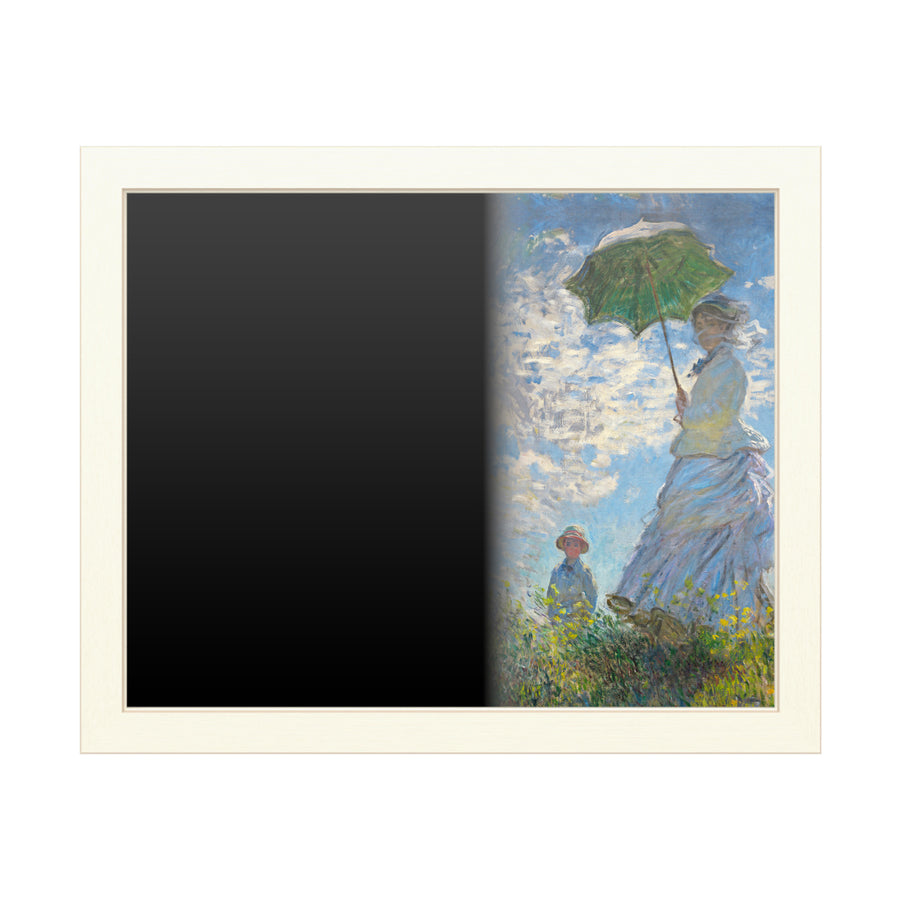 16 x 20 Chalk Board with Printed Artwork - Claude Monet Woman With a Parasol 1875 White Board - Ready to Hang Chalkboard Image 1