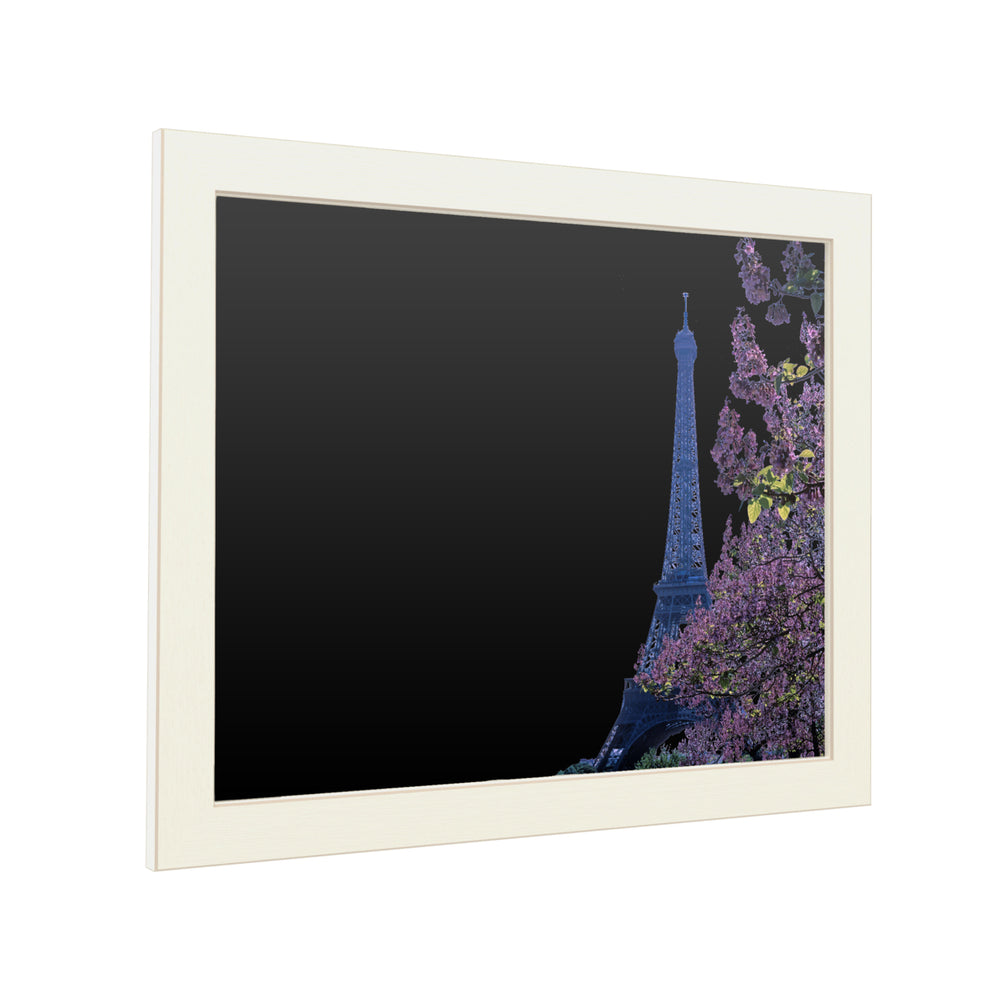 16 x 20 Chalk Board with Printed Artwork - Kathy Yates Eiffel Tower with Blossoms White Board - Ready to Hang Chalkboard Image 2