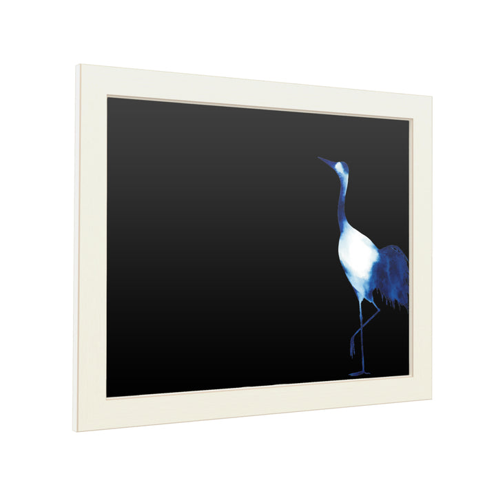 16 x 20 Chalk Board with Printed Artwork - Grace Popp Ink Drop Crane I White Board - Ready to Hang Chalkboard Image 2