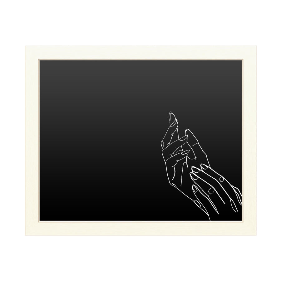 16 x 20 Chalk Board with Printed Artwork - Grace Popp Helping Hands I White Board - Ready to Hang Chalkboard Image 1