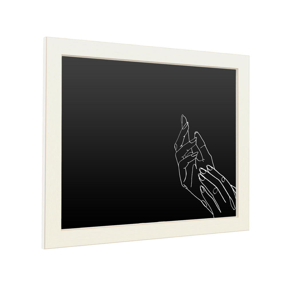 16 x 20 Chalk Board with Printed Artwork - Grace Popp Helping Hands I White Board - Ready to Hang Chalkboard Image 2