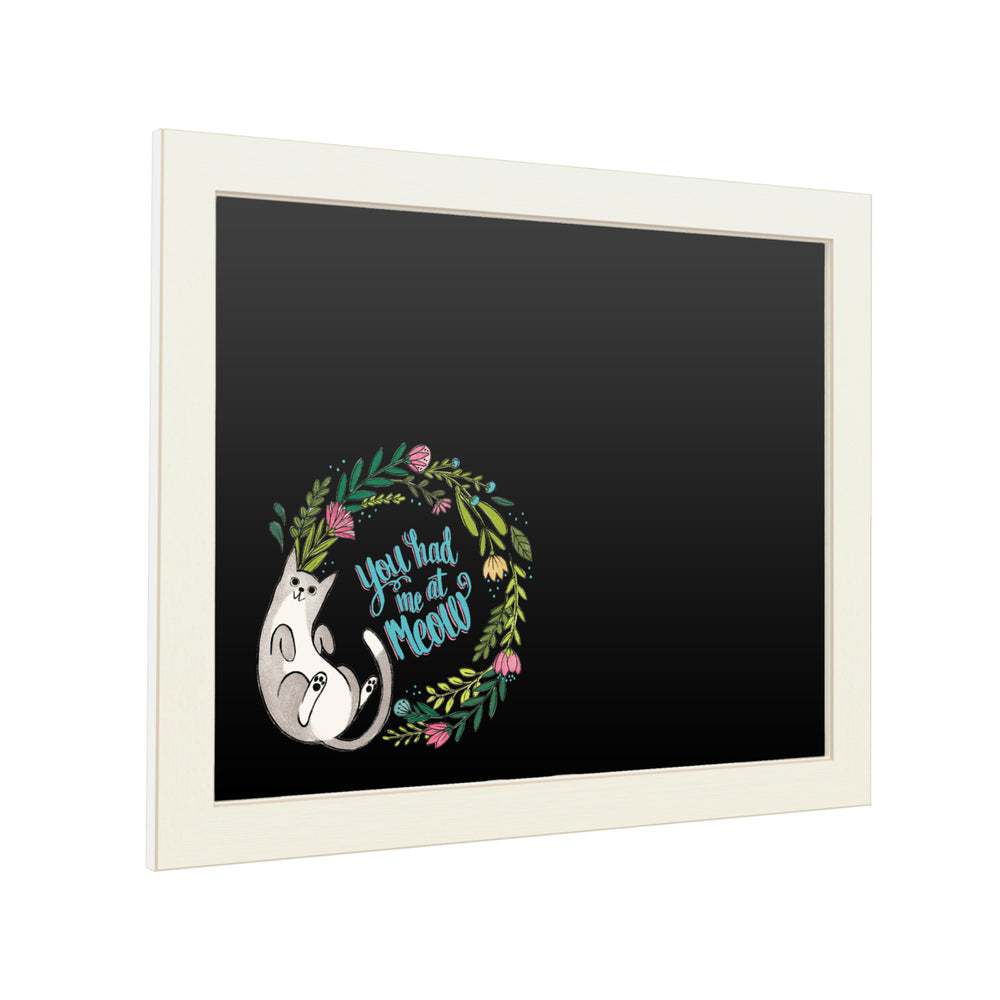 16 x 20 Chalk Board with Printed Artwork - Janelle Penner Purrfect Garden Vii White Board - Ready to Hang Chalkboard Image 2