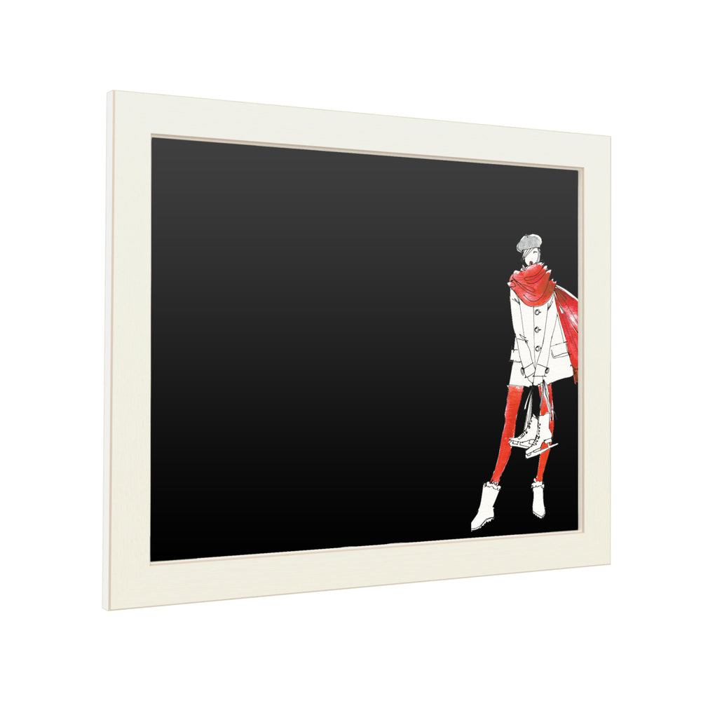 16 x 20 Chalk Board with Printed Artwork - Anne Tavoletti Winter Fashion IV White Board - Ready to Hang Chalkboard Image 2