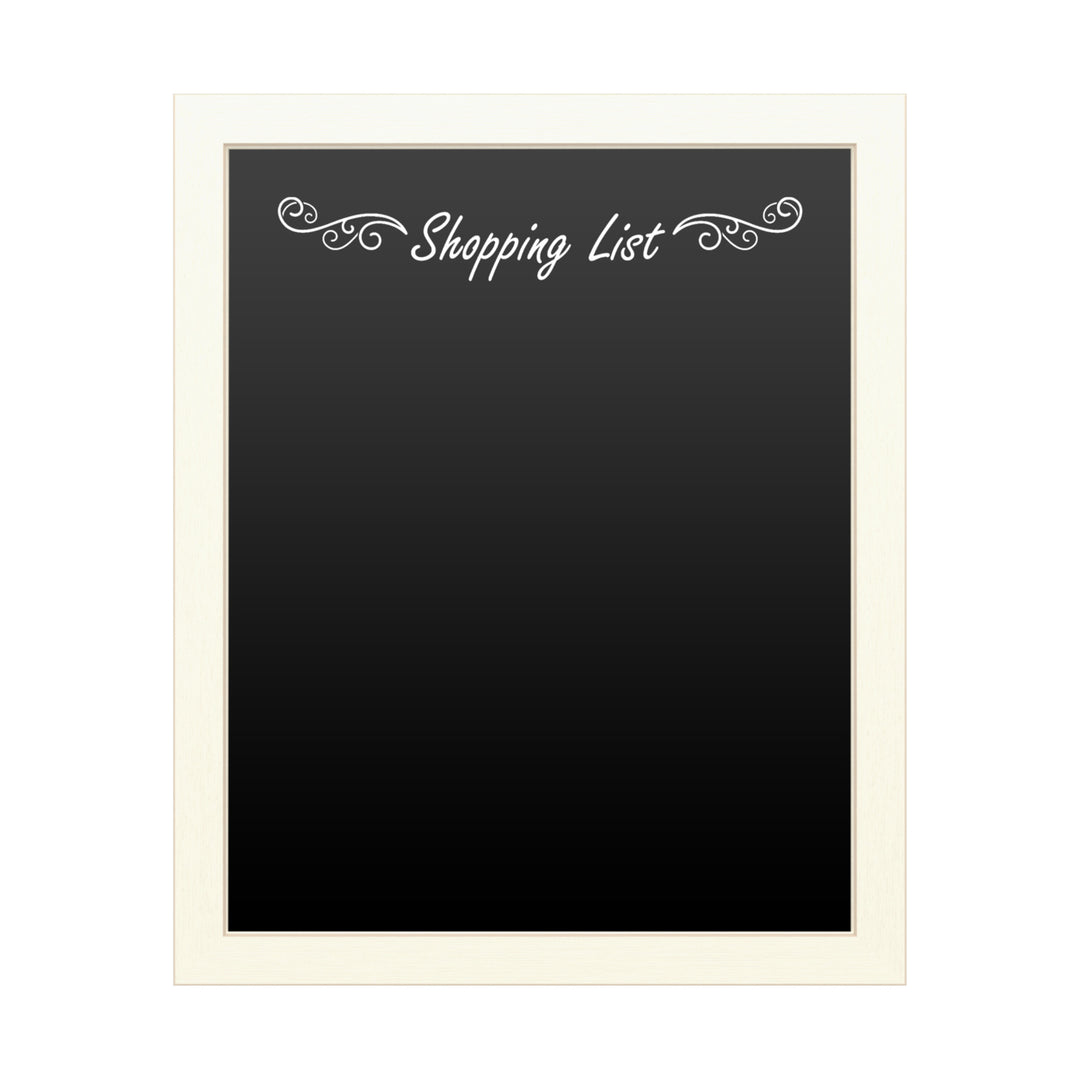 16 x 20 Chalk Board with Printed Artwork - Shopping List White Board - Ready to Hang Chalkboard Image 1