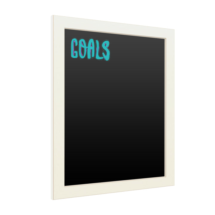16 x 20 Chalk Board with Printed Artwork - Goals Script White Board - Ready to Hang Chalkboard Image 2