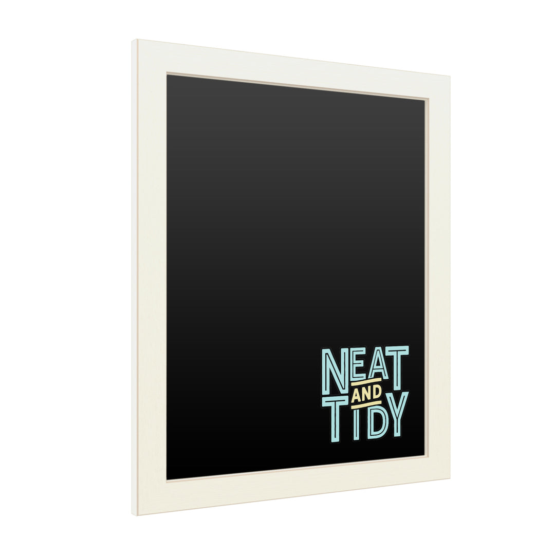 16 x 20 Chalk Board with Printed Artwork - Neat And Tidy Blue White Board - Ready to Hang Chalkboard Image 2