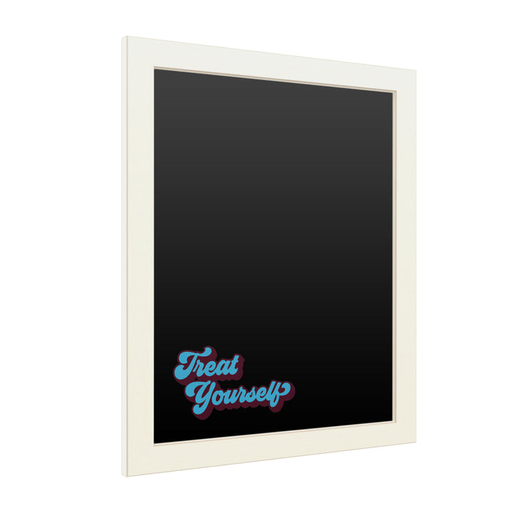 16 x 20 Chalk Board with Printed Artwork - Treat Yourself Dark Blue White Board - Ready to Hang Chalkboard Image 2