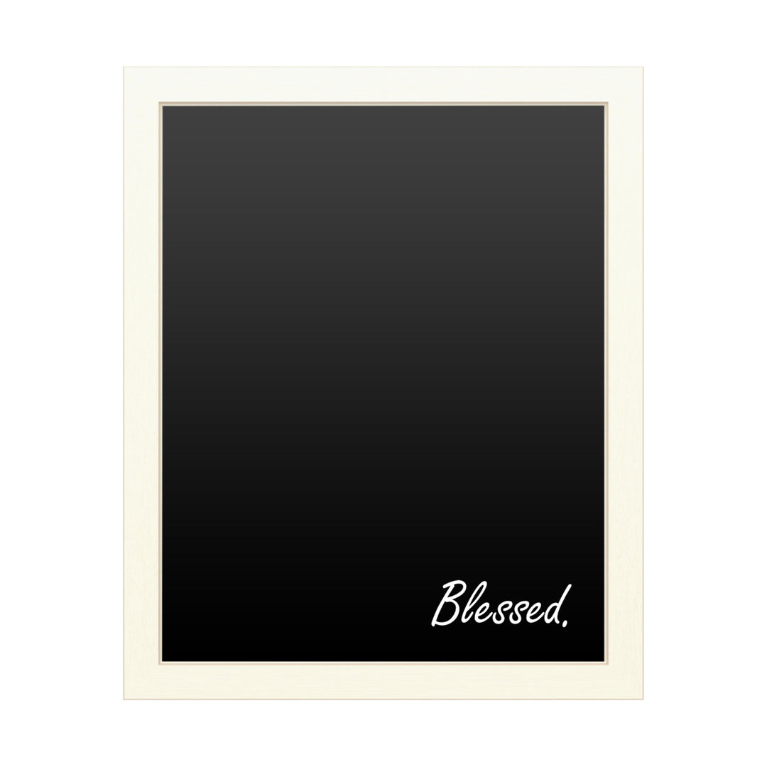 16 x 20 Chalk Board with Printed Artwork - Blessed Script White Board - Ready to Hang Chalkboard Image 1