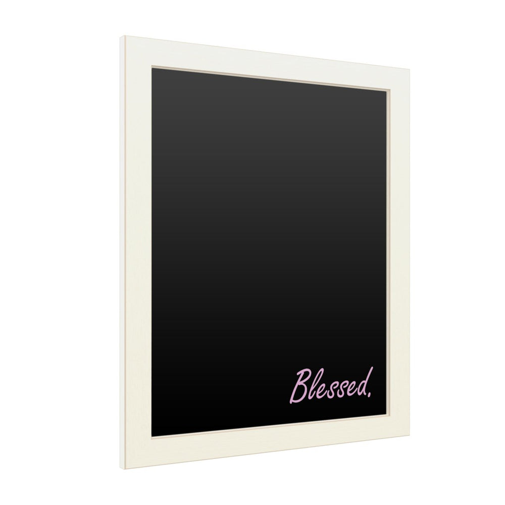 16 x 20 Chalk Board with Printed Artwork - Blessed Script Pink White Board - Ready to Hang Chalkboard Image 2