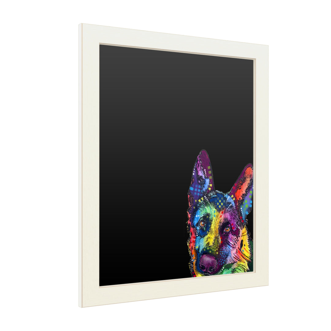 16 x 20 Chalk Board with Printed Artwork - Dean Russo German Shepherd White Board - Ready to Hang Chalkboard Image 2