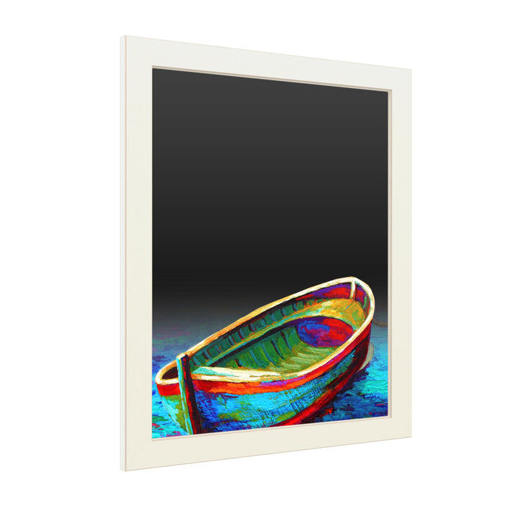 16 x 20 Chalk Board with Printed Artwork - Marion Rose Boat 9 White Board - Ready to Hang Chalkboard Image 2