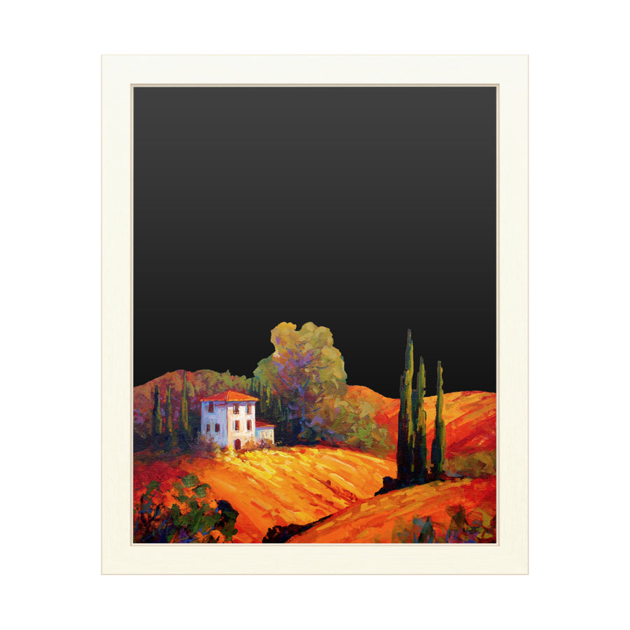 16 x 20 Chalk Board with Printed Artwork - Marion Rose Tuscan Villa Evening White Board - Ready to Hang Chalkboard Image 1