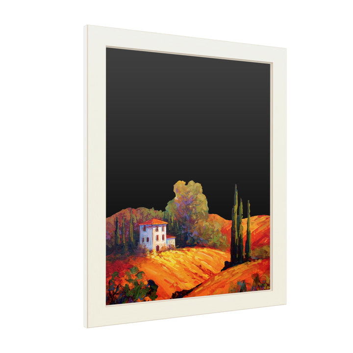 16 x 20 Chalk Board with Printed Artwork - Marion Rose Tuscan Villa Evening White Board - Ready to Hang Chalkboard Image 2