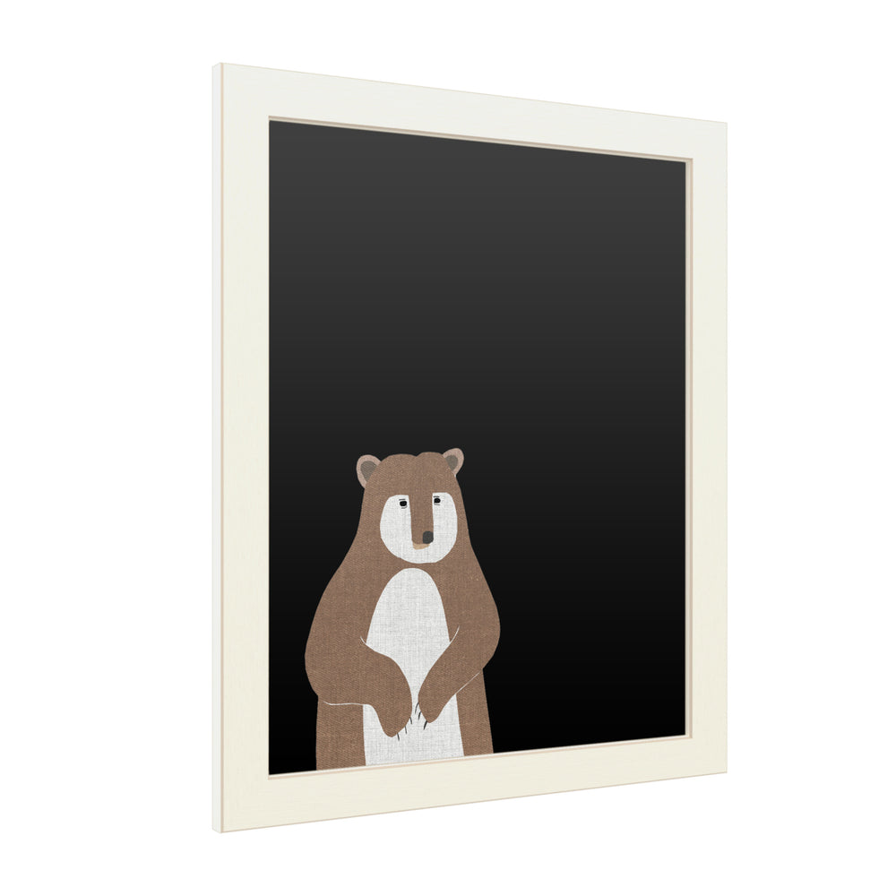 16 x 20 Chalk Board with Printed Artwork - Annie Bailey Art Brown Bear Linen White Board - Ready to Hang Chalkboard Image 2