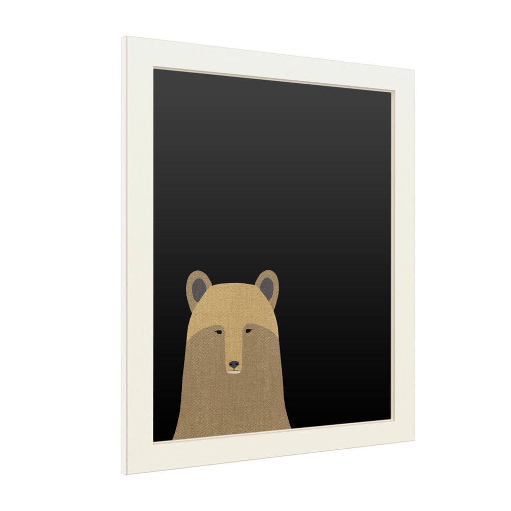16 x 20 Chalk Board with Printed Artwork - Annie Bailey Art Grizzly Bear Linen White Board - Ready to Hang Chalkboard Image 2