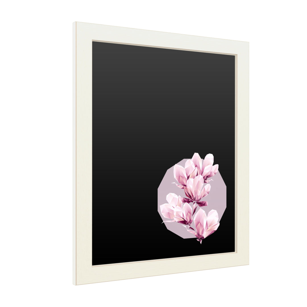 16 x 20 Chalk Board with Printed Artwork - GeoMania Poly Magnolia White Board - Ready to Hang Chalkboard Image 2