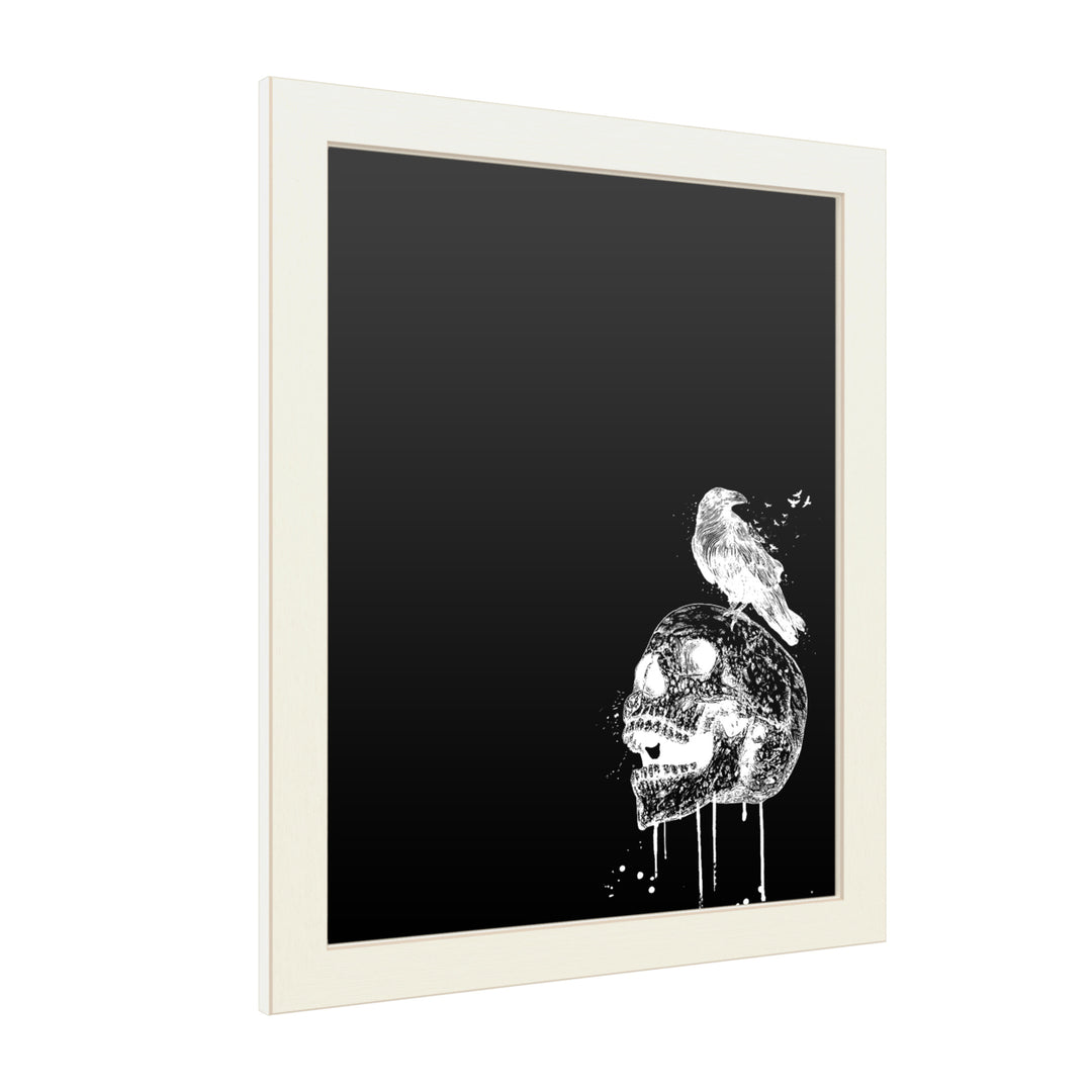 16 x 20 Chalk Board with Printed Artwork - Balazs Solt  Skull White Board - Ready to Hang Chalkboard Image 2