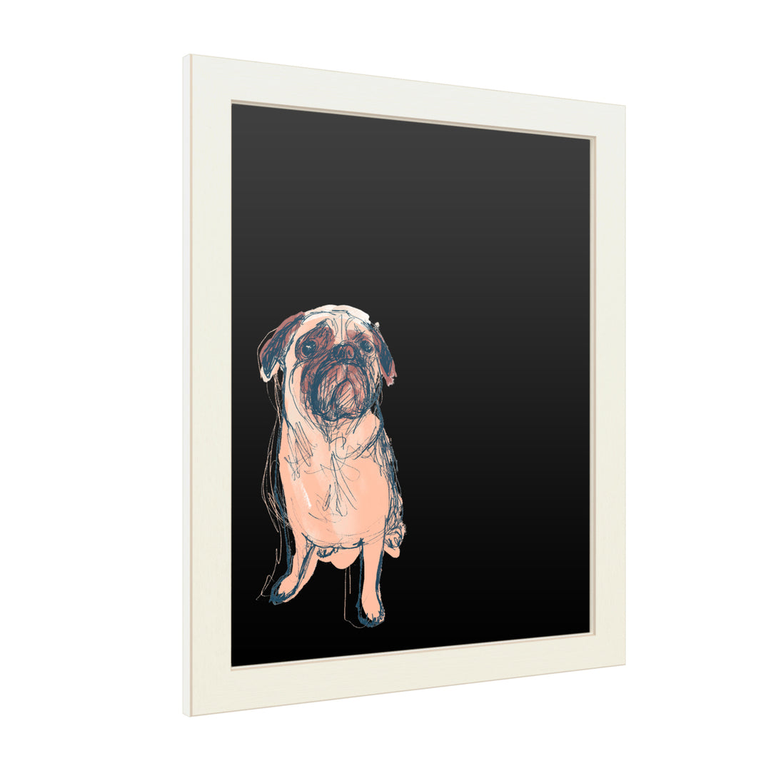 16 x 20 Chalk Board with Printed Artwork - June Erica Vess Dog Portrait Dave White Board - Ready to Hang Chalkboard Image 2