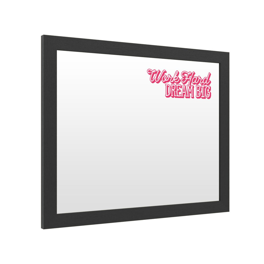 Dry Erase 16 x 20 Marker Board with Printed Artwork - Work Hard Dream Big Red White Board - Ready to Hang Image 2