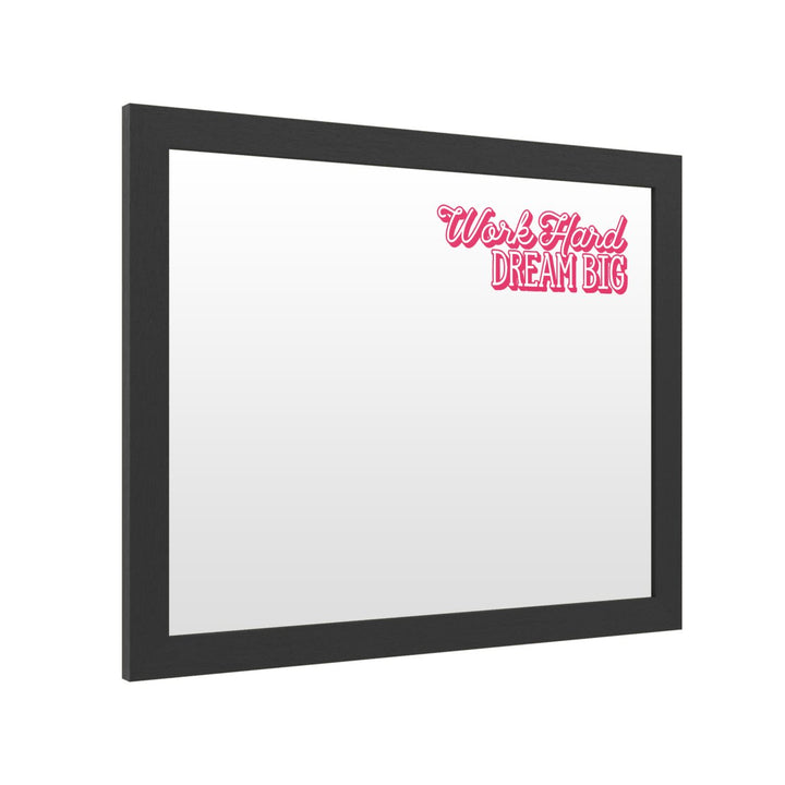 Dry Erase 16 x 20 Marker Board with Printed Artwork - Work Hard Dream Big Red White Board - Ready to Hang Image 2