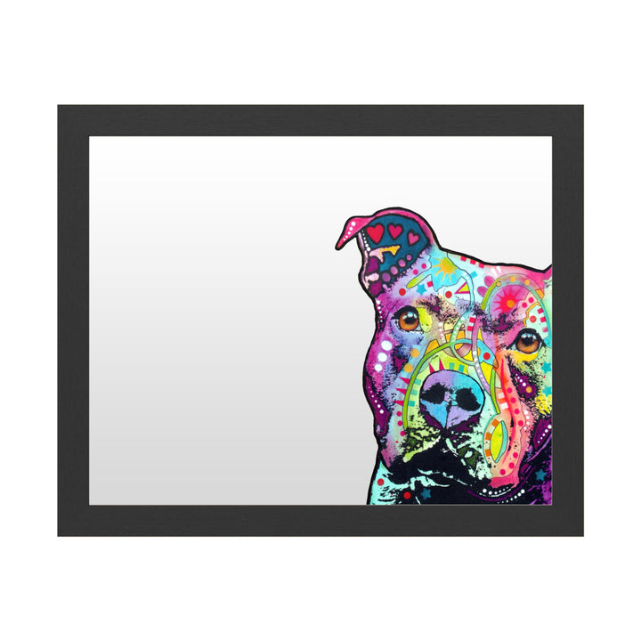 Dry Erase 16 x 20 Marker Board with Printed Artwork - Dean Russo Thoughtful Pitbull White Board - Ready to Hang Image 1