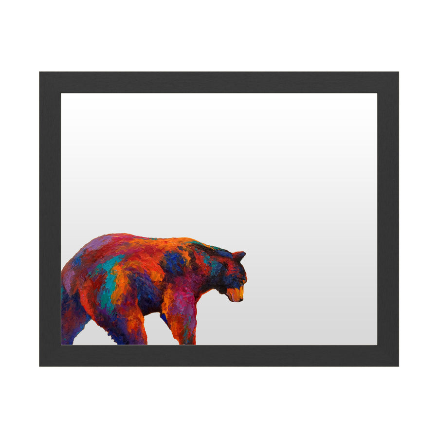 Dry Erase 16 x 20 Marker Board  with Printed Artwork - Marion Rose Daily Rounds Black Bear White Board - Ready to Hang Image 1