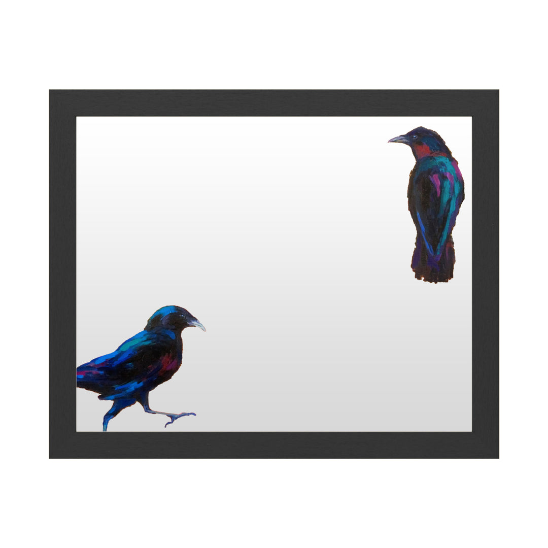 Dry Erase 16 x 20 Marker Board with Printed Artwork - Marion Rose Crows 9 White Board - Ready to Hang Image 1