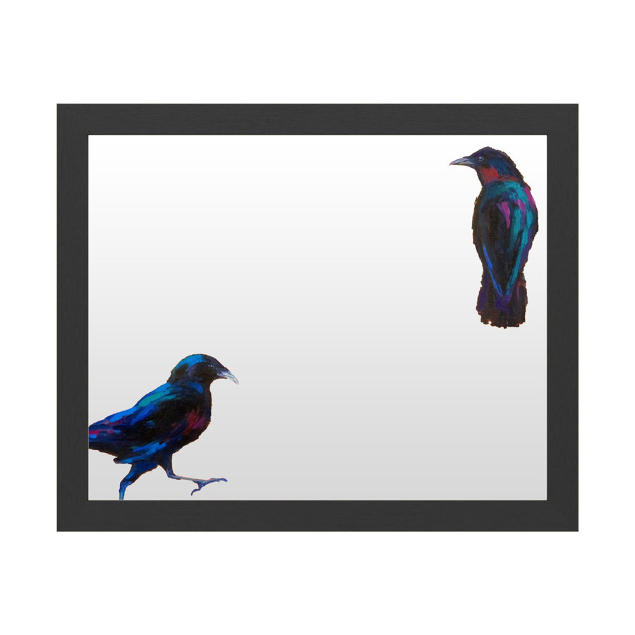 Dry Erase 16 x 20 Marker Board  with Printed Artwork - Marion Rose Crows 9 White Board - Ready to Hang Image 1