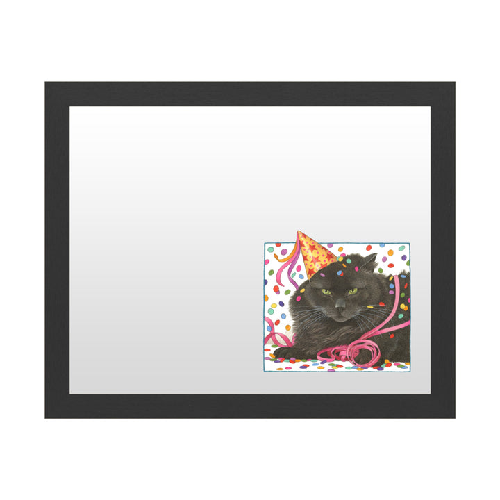 Dry Erase 16 x 20 Marker Board with Printed Artwork - Francien Van Westering Black Cat Birthday White Board - Ready to Image 1