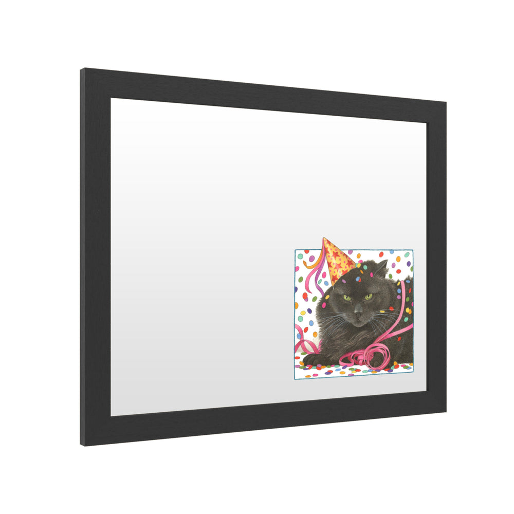 Dry Erase 16 x 20 Marker Board  with Printed Artwork - Francien Van Westering Black Cat Birthday White Board - Ready to Image 2