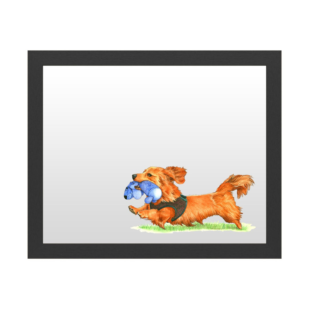 Dry Erase 16 x 20 Marker Board with Printed Artwork - Wendy Edelson Dachshund Dog White Board - Ready to Hang Image 1