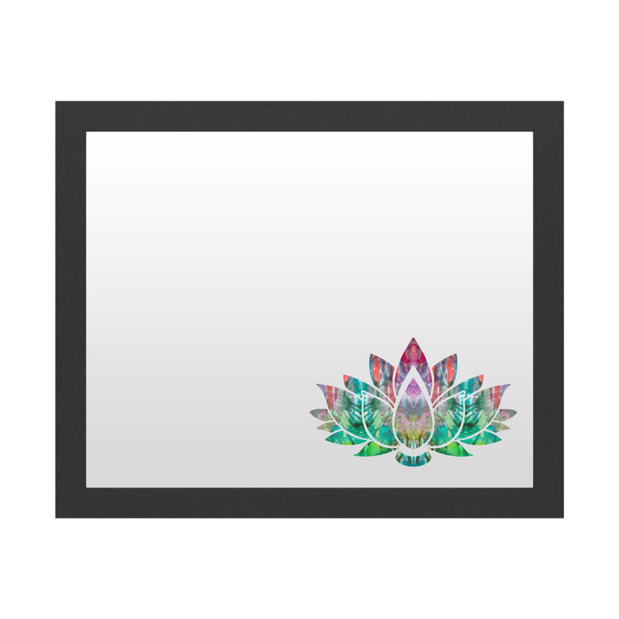 Dry Erase 16 x 20 Marker Board  with Printed Artwork - Dean Russo Lotus Flower White Board - Ready to Hang Image 1