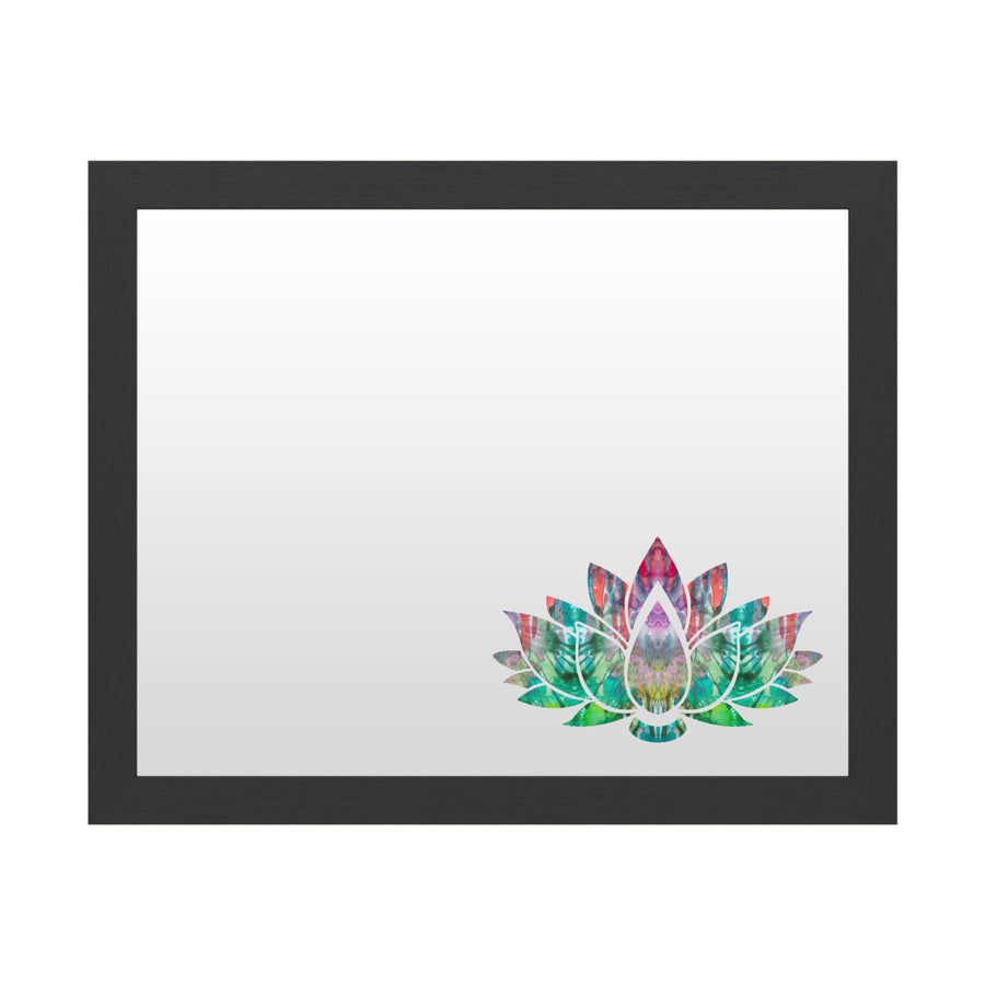 Dry Erase 16 x 20 Marker Board with Printed Artwork - Dean Russo Lotus Flower White Board - Ready to Hang Image 1