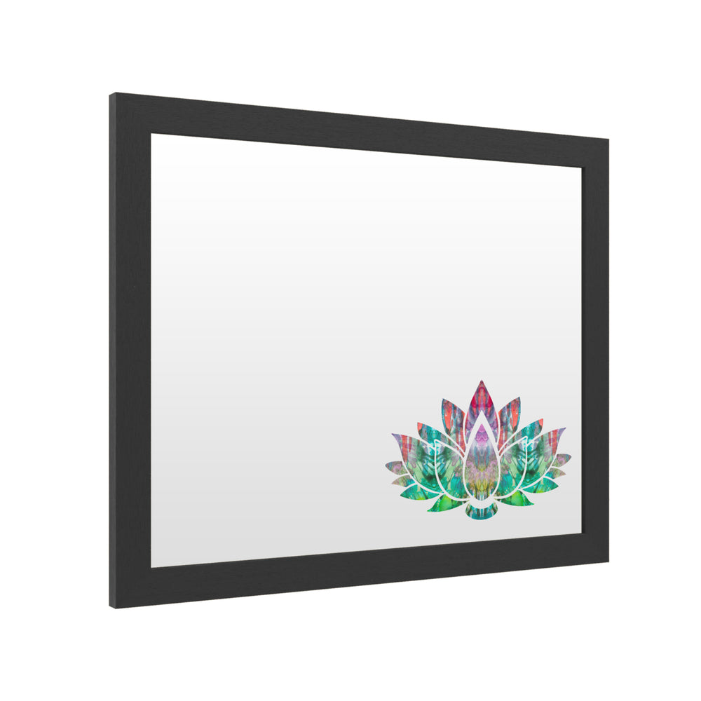 Dry Erase 16 x 20 Marker Board  with Printed Artwork - Dean Russo Lotus Flower White Board - Ready to Hang Image 2