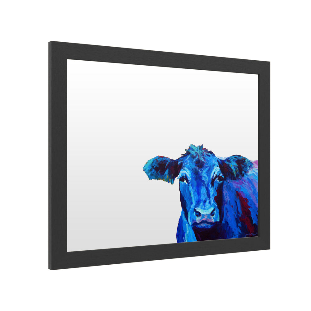 Dry Erase 16 x 20 Marker Board  with Printed Artwork - Marion Rose Blue Cow White Board - Ready to Hang Image 2