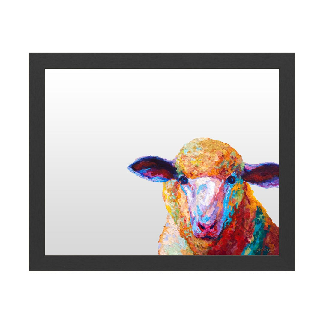 Dry Erase 16 x 20 Marker Board with Printed Artwork - Marion Rose Dorset Ewe White Board - Ready to Hang Image 1