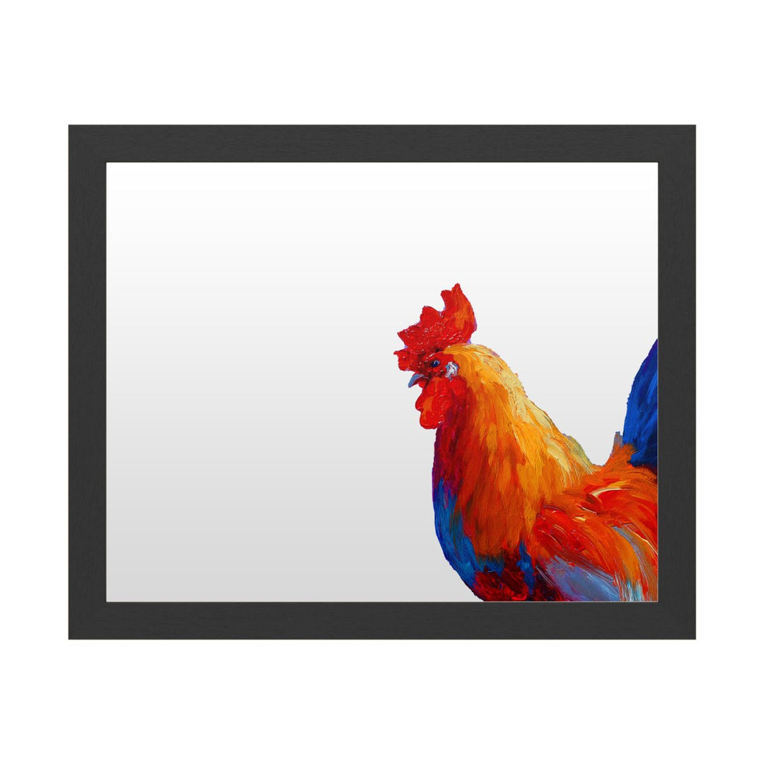 Dry Erase 16 x 20 Marker Board with Printed Artwork - Marion Rose Rooster Bob 1 White Board - Ready to Hang Image 1