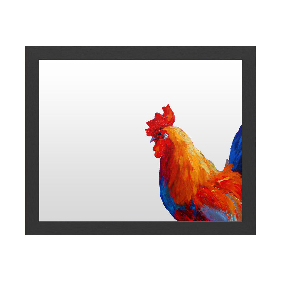 Dry Erase 16 x 20 Marker Board  with Printed Artwork - Marion Rose Rooster Bob 1 White Board - Ready to Hang Image 1