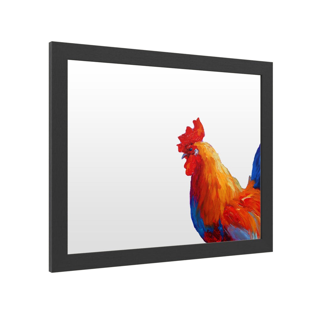 Dry Erase 16 x 20 Marker Board  with Printed Artwork - Marion Rose Rooster Bob 1 White Board - Ready to Hang Image 2
