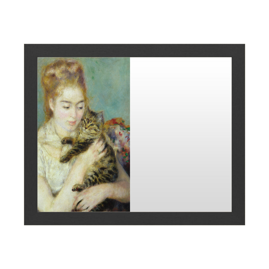 Dry Erase 16 x 20 Marker Board  with Printed Artwork - Pierre Renoir Woman With a Cat 1875 White Board - Ready to Hang Image 1